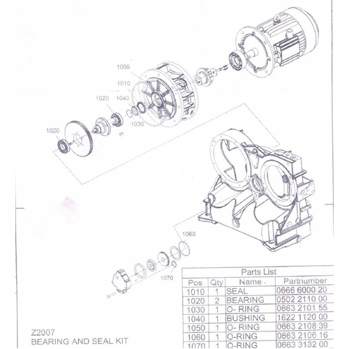  2901 1112 00 DRIVE SHAFT BEAR KIT ZT Atlas Copco