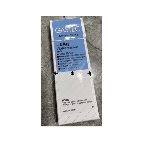 Gastec Tube 6AG Water Vapour Test Tube Box of 10