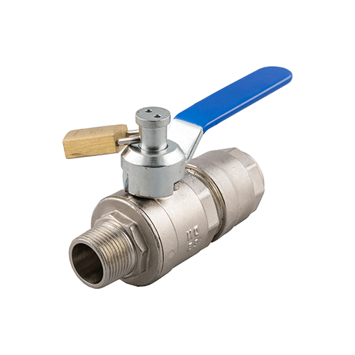 Male thread x Tube Ball Valve with Padlock Code Number – 90725